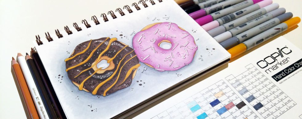 52 Semanas de desafío de ilustración - Horneado Donuts
