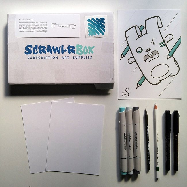 Scrawlrbox Art Supplies April -Stranger Worlds